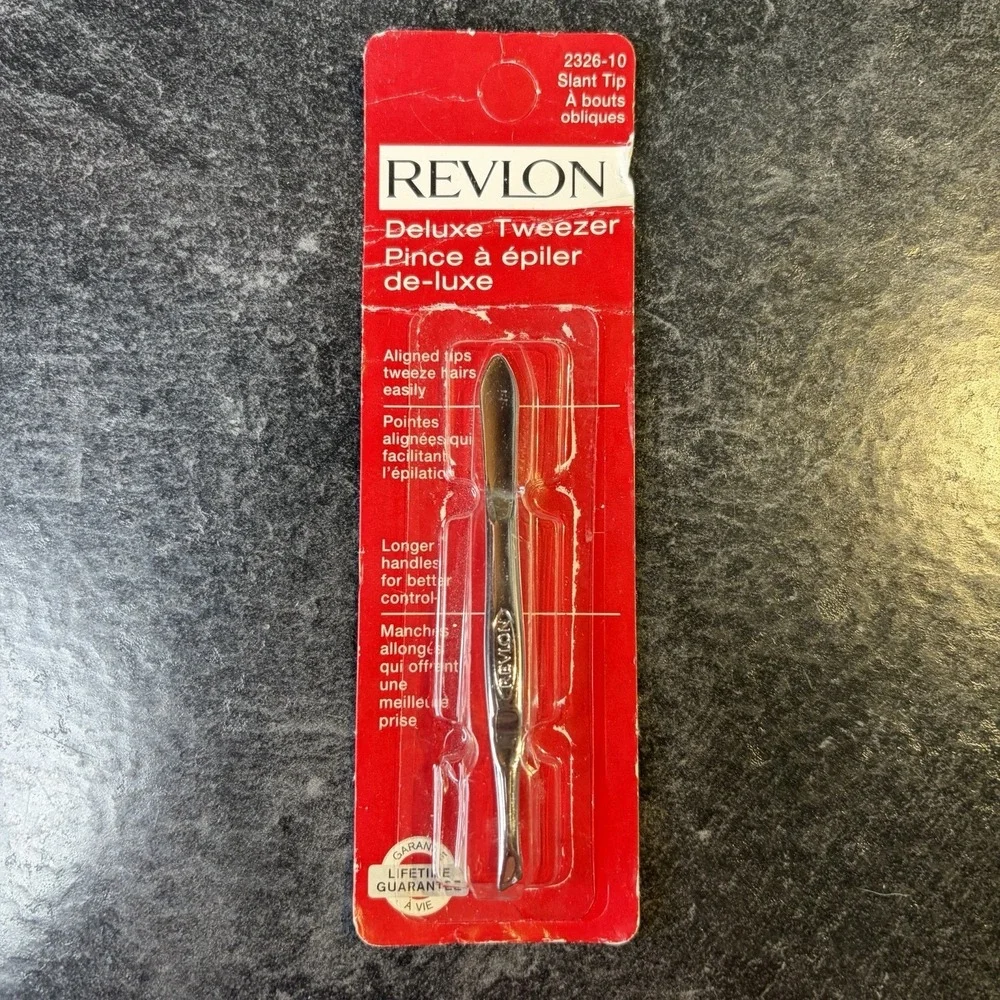 Revlon Slant Tip‎ Deluxe Tweezer Superior Quality Easy Grip 2326-10 USA READ